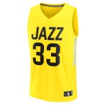 Official Utah Jazz mens utah jazz johnny juzang fanatics yellow fast break replica player jersey – icon edition Collection | City Edition Jerseys & Hats