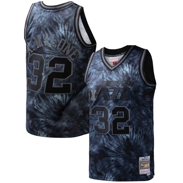Official Utah Jazz mens utah jazz karl malone mitchell  ness black hardwood classics 199192 tie-dye swingman jersey Collection | City Edition Jerseys & Hats