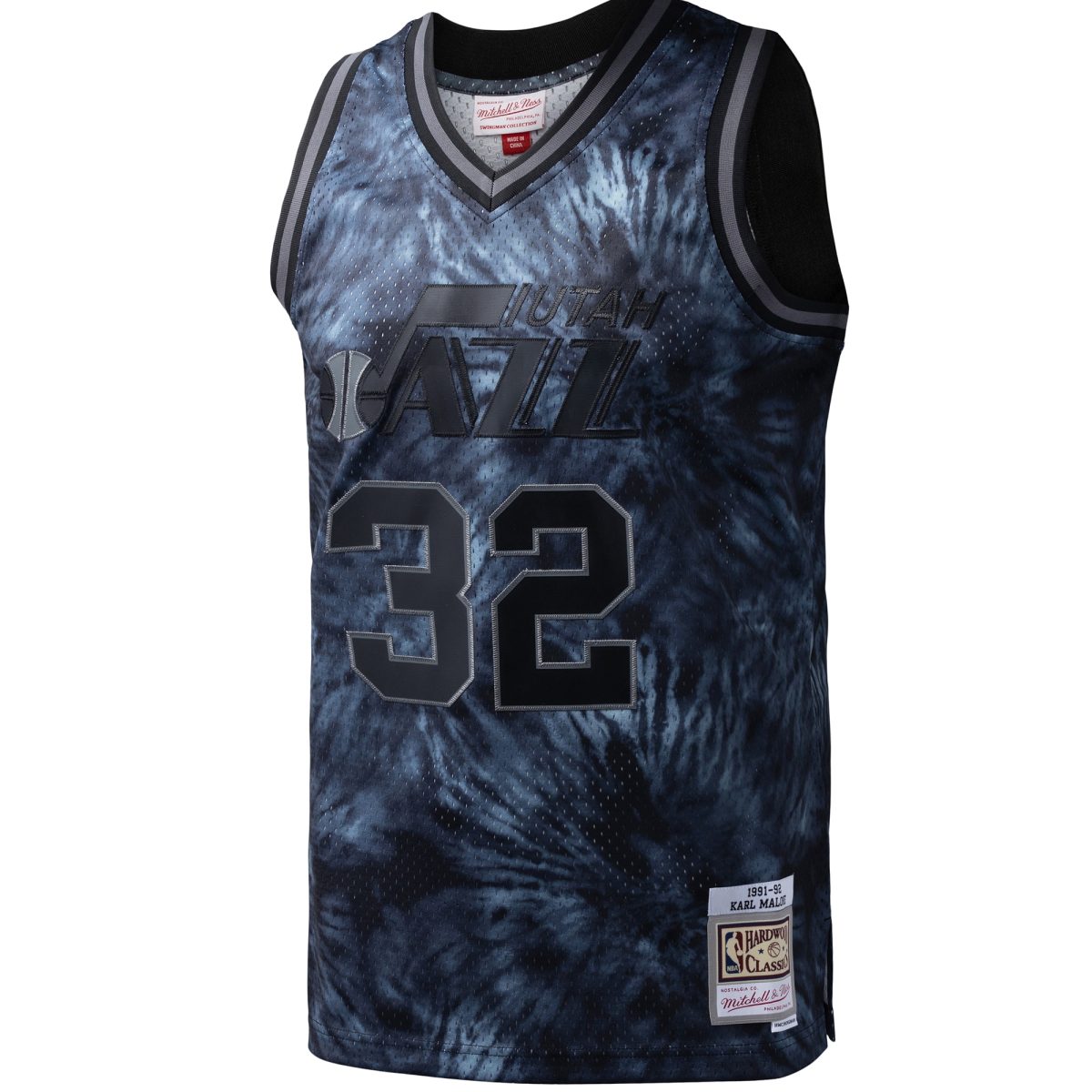 Official Utah Jazz mens utah jazz karl malone mitchell  ness black hardwood classics 199192 tie-dye swingman jersey Collection | City Edition Jerseys & Hats