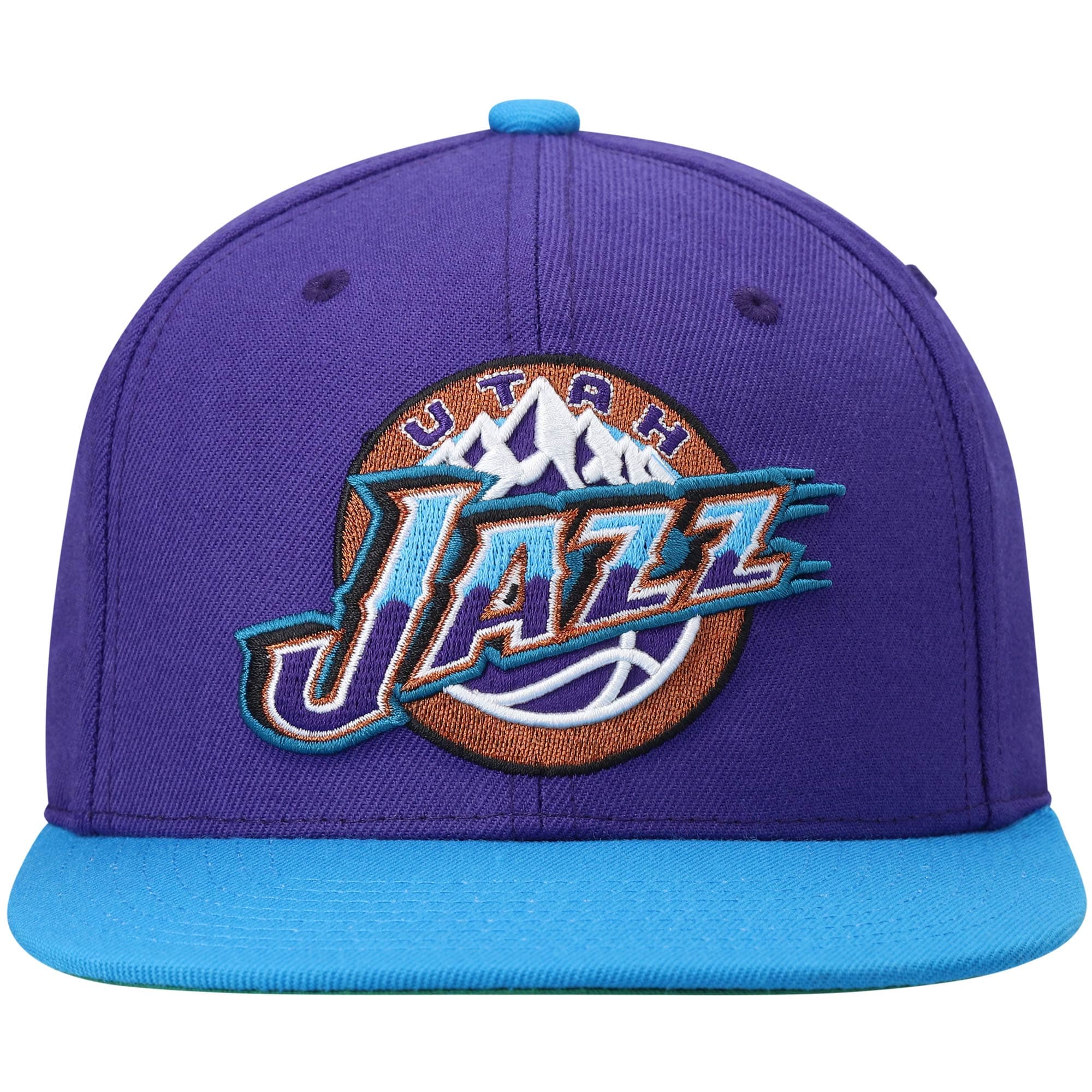 Official Utah Jazz mens utah jazz mitchell  ness purpleturquoise hardwood classics team two-tone 2.0 snapback hat Collection | City Edition Jerseys & Hats