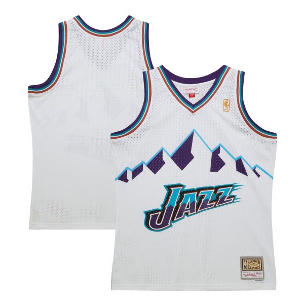 Official Utah Jazz mens utah jazz mitchell  ness white 1996-97 hardwood classics swingman jersey Collection | City Edition Jerseys & Hats