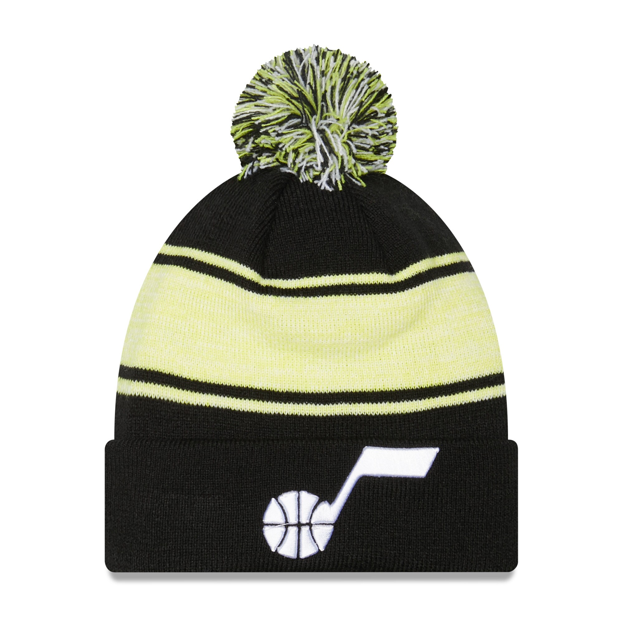 Official Utah Jazz mens utah jazz new era black chilled cuffed knit hat with pom Collection | City Edition Jerseys & Hats