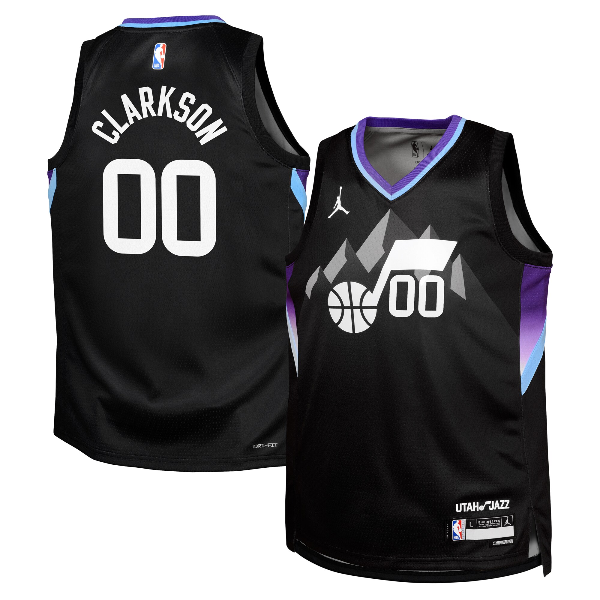 Official Utah Jazz youth utah jazz jordan clarkson jordan brand black swingman jersey – statement edition 201915089 Collection | City Edition Jerseys & Hats
